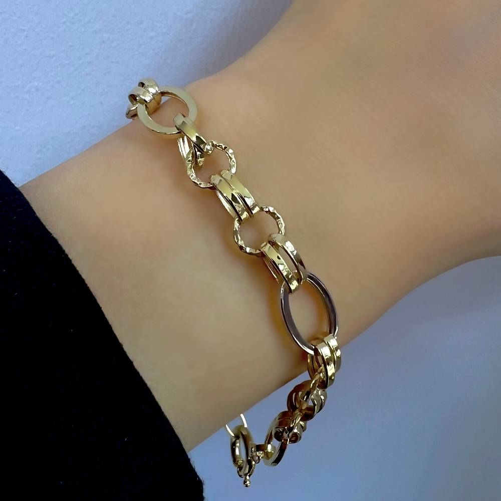 Çift Renk Altın Zincir Bileklik - BLK0882