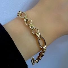 Çift Renk Altın Zincir Bileklik - BLK0882