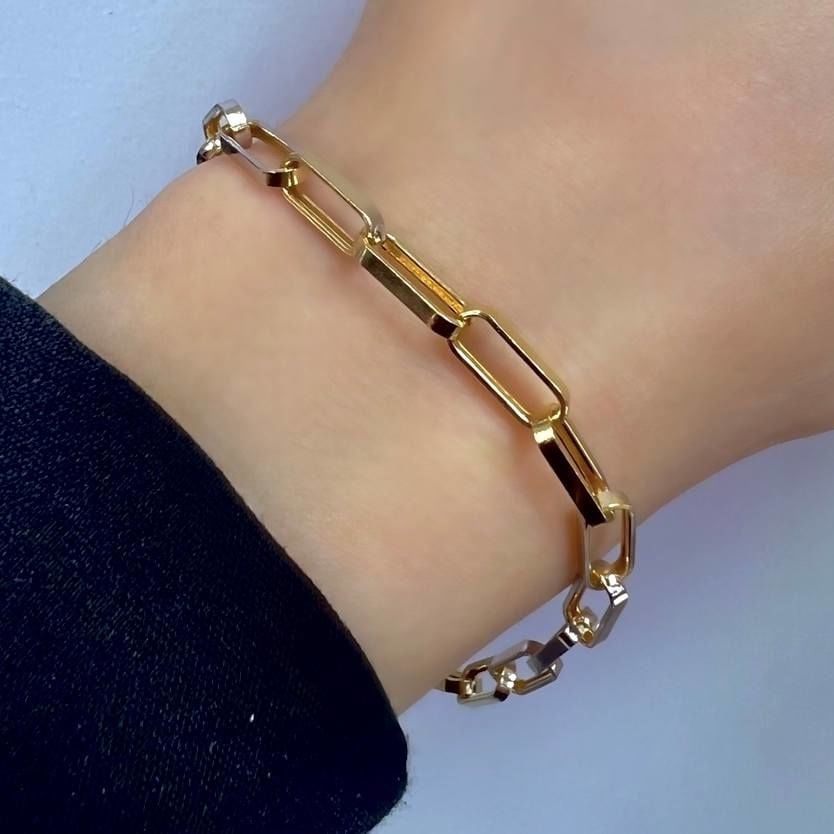 Çift Renk Altın Ataç Zincir Bileklik - BLK0880