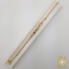 Taşlı Top Charmlı 14 Ayar Altın Bileklik