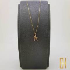 Taşlı Kalpli Peri Kızı 14 Ayar Altın Kolye