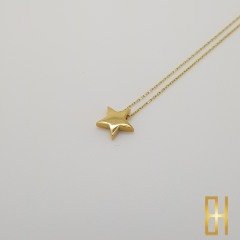 3 Boyutlu Yıldız 14 Ayar Altın Kolye