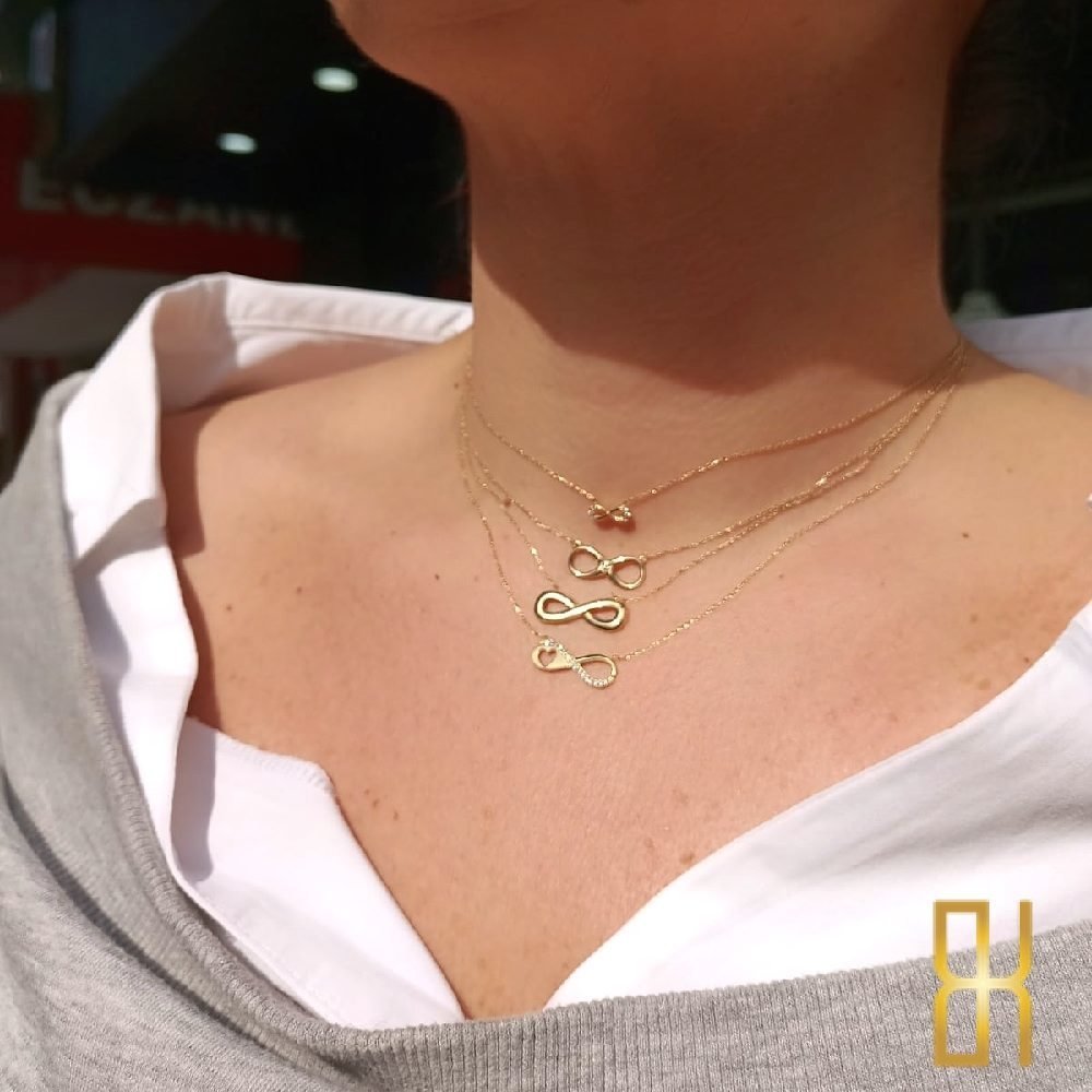 Sonsuzluk Detaylı Altın Kolye - 14 Ayar