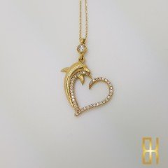 Kalpli Yunus 14 Ayar Altın Kolye