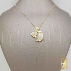 Bebek Ayak İzi Kolye - 14 Ayar Altın