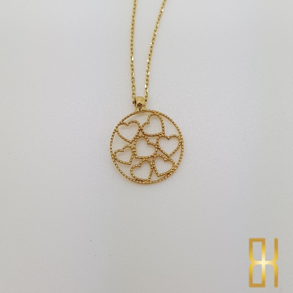 7 Kalpli Daire Kolye Altın 14 Ayar