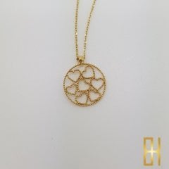 7 Kalpli Daire Kolye Altın 14 Ayar