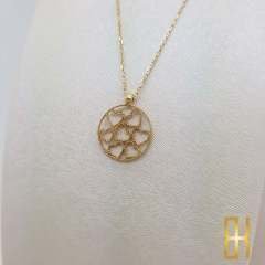 7 Kalpli Daire Kolye Altın 14 Ayar