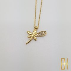 Taşlı Yusufçuk Kolye - 14 Ayar Altın