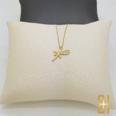 Taşlı Yusufçuk Kolye - 14 Ayar Altın