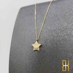 3 Boyutlu Yıldız Kolye Altın 14 Ayar