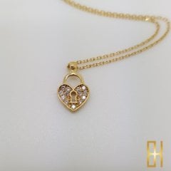 Kalpli Kilit Kolye 14 Ayar Altın