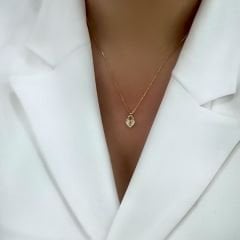 Kalpli Kilit Kolye 14 Ayar Altın