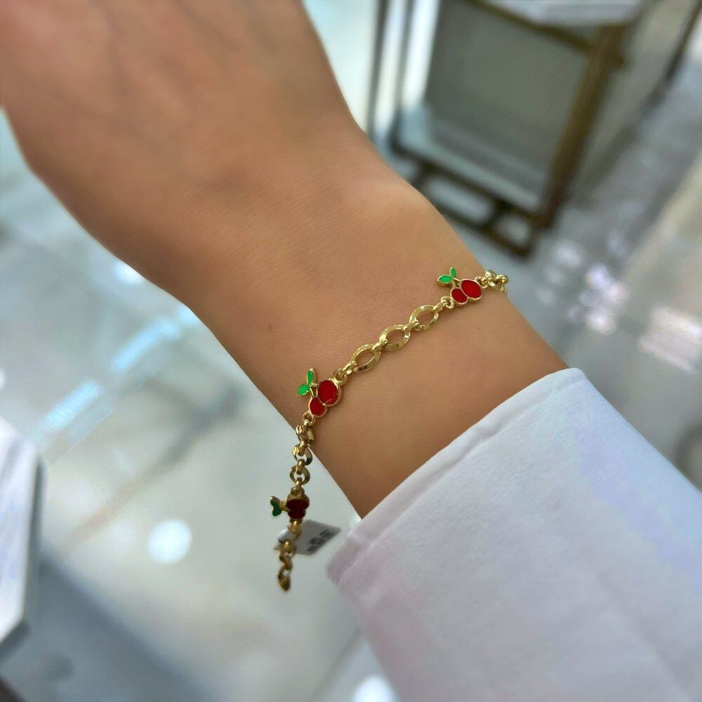 Kiraz Figürlü Çocuk Zincir Bileklik – BLK0896