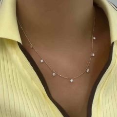 Taşlı Top Zincir Kolye – KLY0981