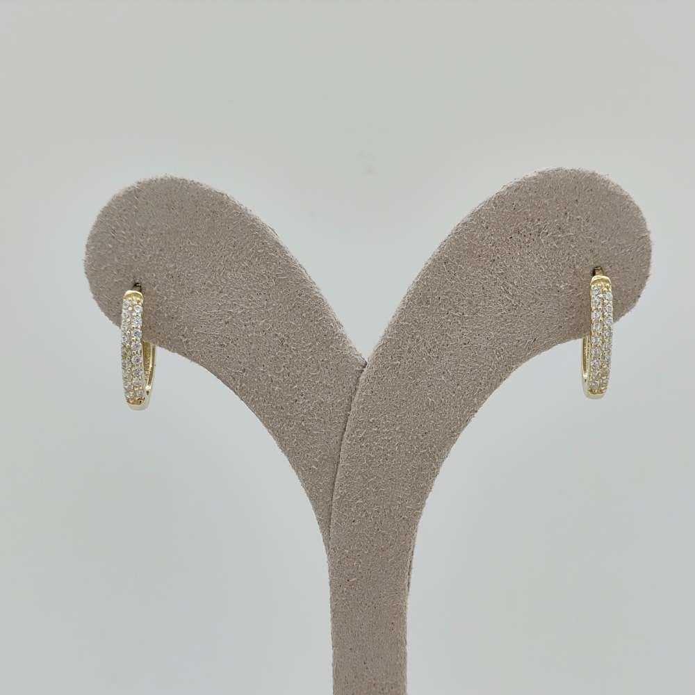 Taşlı Oval Halka Küpe – KP00866