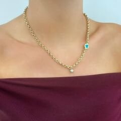 Mineli İtalyan Halka Zincir Kolye – KLY0984