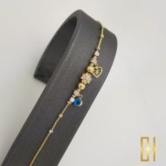 Nazar Boncuklu Charm Bileklik 14 Ayar Altın