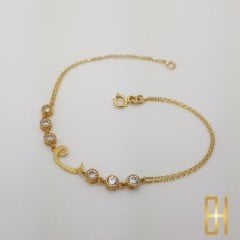 Taşlı Vav Altın Bileklik