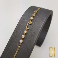 Taşlı Vav Altın Bileklik