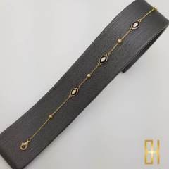 Göz Nazar Boncuk ve Dorikalı 14 Ayar Altın Bileklik