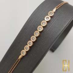 Taşlı Bileklik 14 Ayar Sarı Altın