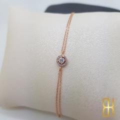 Taşlı Bileklik 14 Ayar Altın