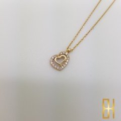 İç İçe Geçmiş Kalpler Altın Kolye