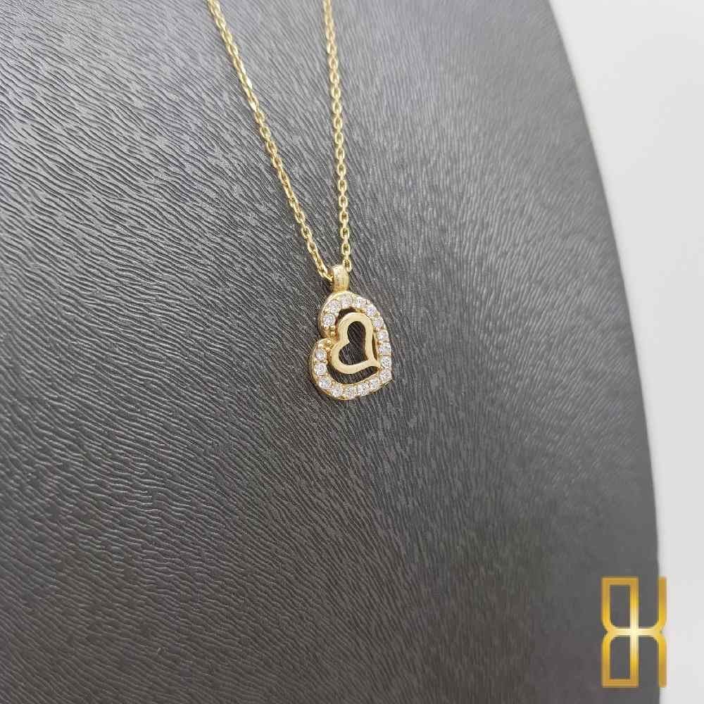 İç İçe Geçmiş Kalpler Altın Kolye