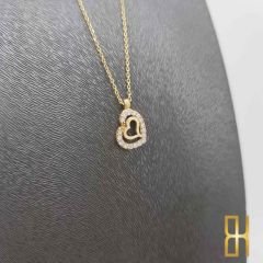 İç İçe Geçmiş Kalpler Altın Kolye