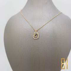 İç İçe Geçmiş Kalpler Altın Kolye