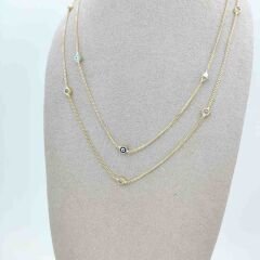 Nazar Boncuklu Taşlı Kolye – KLY0988