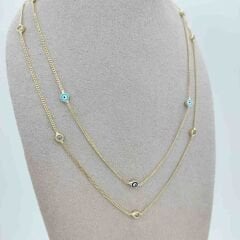 Nazar Boncuklu Taşlı Kolye – KLY0988