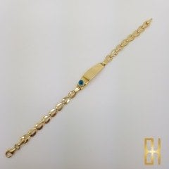 Nazar Boncuklu Çocuk Altın Künye Damla Zincir