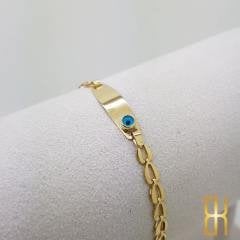 Nazar Boncuklu Çocuk Altın Künye Damla Zincir