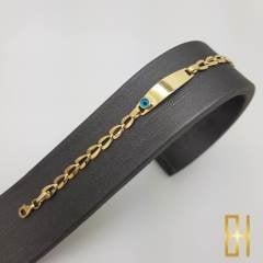 Nazar Boncuklu Çocuk Altın Künye Damla Zincir