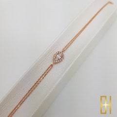 Damla Taşlı Rose Altın Bileklik