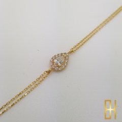 Damla Taşlı Sarı Altın Bileklik