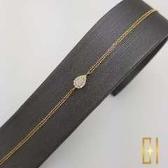 Damla Taşlı Sarı Altın Bileklik