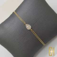 Damla Taşlı Sarı Altın Bileklik