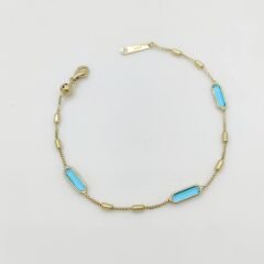 Mavi Taşı Küp Zincir Bileklik – BLK0949