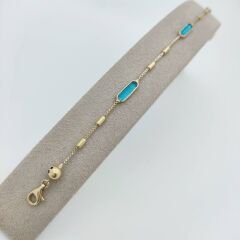 Mavi Taşı Küp Zincir Bileklik – BLK0949