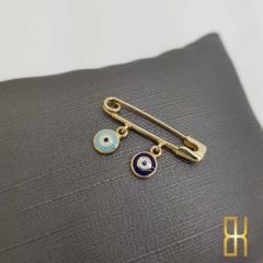 Altın Nazar Boncuklu Bebek İğnesi