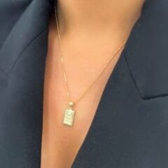 Taşlı Külçe Altın Kolye Ucu – KLU0627