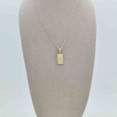 Taşlı Külçe Altın Kolye Ucu – KLU0627