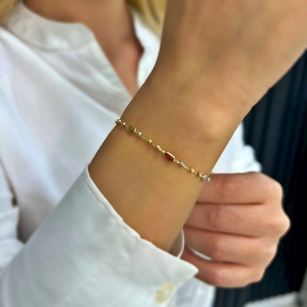 Renkli Baget Taşlı Dorikalı Bileklik – BLK0975