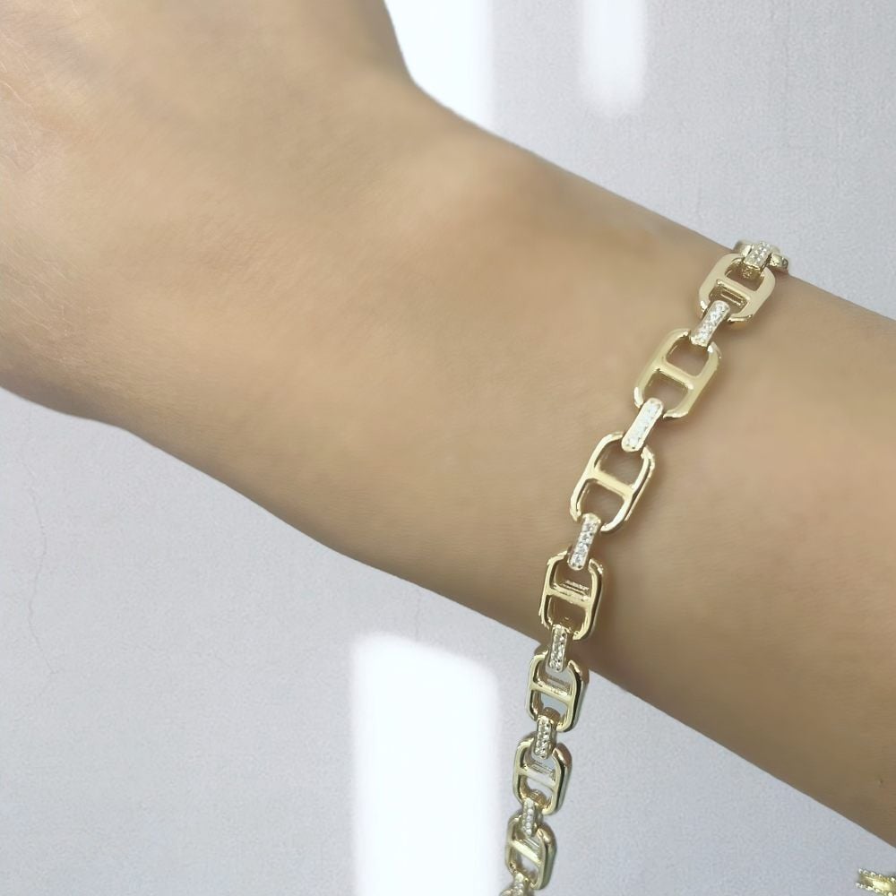 Taşlı Dörtgen Zincir Bileklik – BLK0972