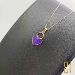 Mor Kalp Kolye Ucu Altın