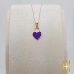 Mor Kalp Kolye Ucu Altın