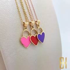 Mor Kalp Kolye Ucu Altın